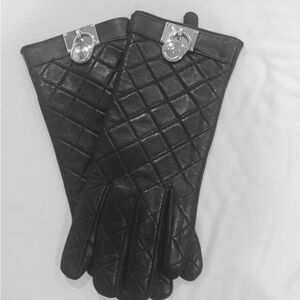 Michael Kors Black Leather Gloves